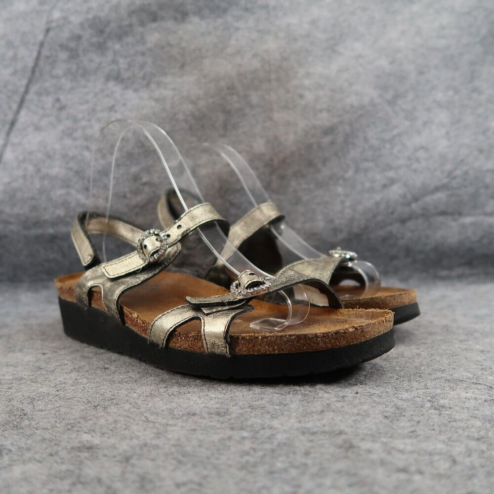 Naot Shoes Women 10 Sandal Fashion Comfort Metallic Leather Cork Adjustable Kate